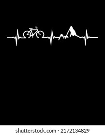 
Diseño de camisetas para ciclismo en bicicleta Heartbeat para amantes del camping