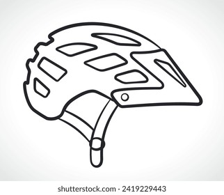 casco de bicicleta contorno negro aislado