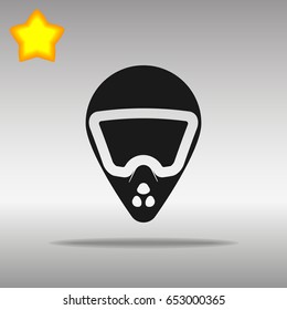 Bike helmet black Icon button logo symbol concept high quality on the gray background