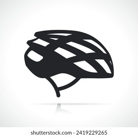 bike helmet black icon isolated