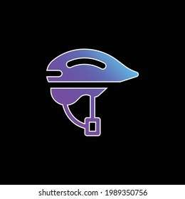 Icono de vector de gradiente azul de casco de bicicleta