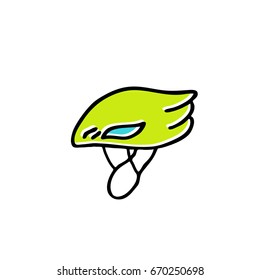 bike helmet doodle icon
