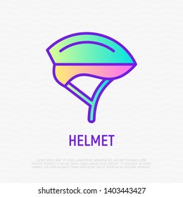 Bike helmet gradient thin line icon. Modern vector illustration of sport equipment.