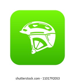 Bike helmet icon green vector isolated on white background