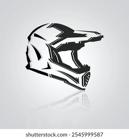 Capacete de bicicleta, ícones de capacete de bicicleta, ícones exclusivos, capacete, capacete de bicicleta de montanha com fundo prateado, ilustração Vetor