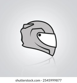 Capacete de bicicleta, ícones de capacete de bicicleta, ícones exclusivos, capacete, capacete de bicicleta de montanha com fundo prateado, ilustração Vetor