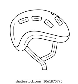 Bike helmet vector line icon isolated on white background. Bike helmet line icon for infographic, website or app. Icon designed on a grid system.