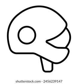 Bike Helmet Vector Line Icon Design