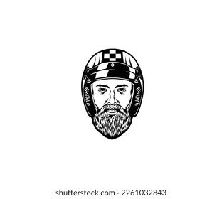 bike helmet vector logo design element