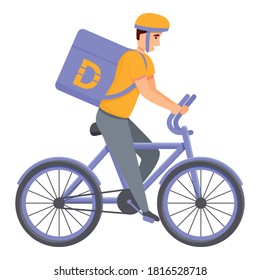 Bike home delivery icon. Cartoon of bike home delivery vector icon for web design isolated on white background