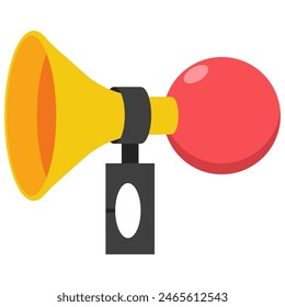 Bike horn vector cartoon illustration isolated on a white background.