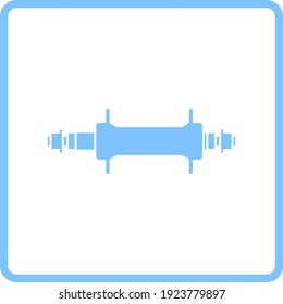 Bike Hub Icon. Blue Frame Design. Vector Illustration.