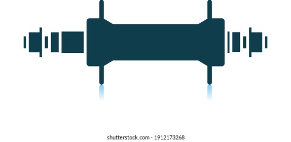 Bike Hub Icon. Schattenreflektionsdesign. Vektorgrafik.