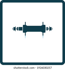 Bike Hub Icon. Square Shadow Reflection Design. Vector Illustration.