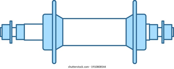 Bike Hub Icon. Thin Line With Blue Fill Design. Vector Illustration.