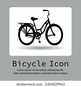 Bike icon, Bicycle icon, Bycicle logo, Bicycle vector silhouette on a flat button vector.