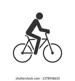 Bike Icon. Bicycle Illustration As A Simple Vector Sign & Trendy Symbol for Design and Sport Websites, Presentation or Application.