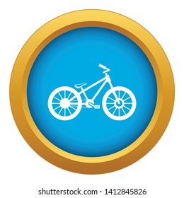 Bike icon blue vector isolated on white background for any design
