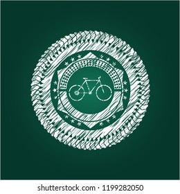 bike icon with chalkboard texture