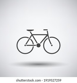 Bike Icon. Dark Gray on Gray Background With Round Shadow. Vector Illustration.