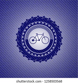 bike icon with denim texture