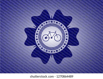 bike icon with denim texture