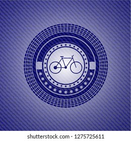 bike icon with denim texture