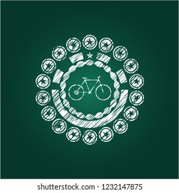bike icon drawn on a chalkboard