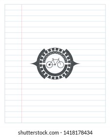 bike icon drawn with pencil strokes. Vector Illustration. Detailed.