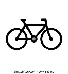 Bike Icon. Editable Bold Outline With Color Fill Design. Vector Illustration.