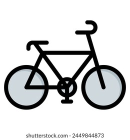 bike icon filled line style, suitable for web and mobile app.