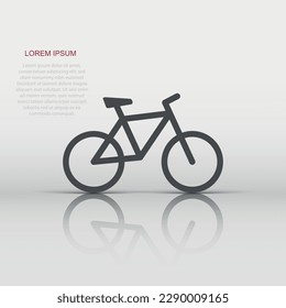 Bike icon in flat style. Bicycle sign illustration pictogram. Vehicle business concept.