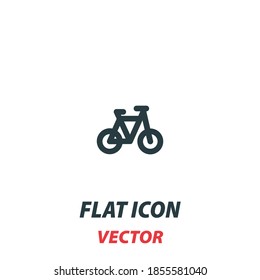 Bike icon in a flat style. Vector illustration pictogram on white background. Isolated symbol suitable for mobile concept, web apps, infographics, interface and apps design.