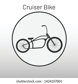Bike icon, flat vector, black detailed bicycle illustration