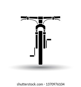 Bike icon front view. Black on White Background With Shadow. Vector Illustration.