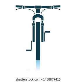 Bike Icon Front View. Shadow Reflection Design. Vector Illustration.