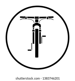 Bike icon front view. Thin Circle Stencil Design. Vector Illustration.