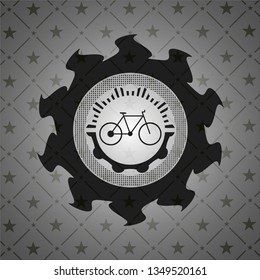 bike icon inside black emblem. Vintage.