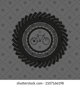 bike icon inside black emblem. Vintage. 