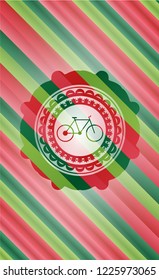 bike icon inside christmas emblem.