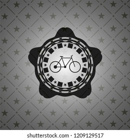 bike icon inside dark badge or emblem