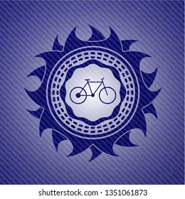 bike icon inside jean background