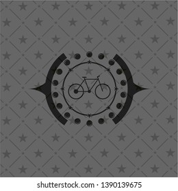 bike icon inside realistic black emblem
