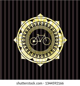 bike icon inside shiny emblem
