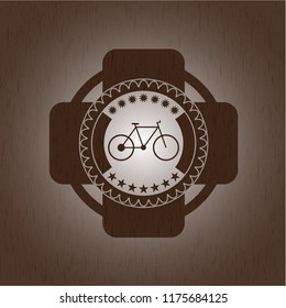 bike icon inside wooden signboards