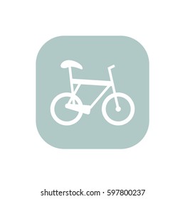 Bike icon isolated vector sign symbol on blue background. Transport elements. Can be used in logo, UI and web design