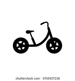 Bike icon. Kids bicycle silhouette. Child bike black shape. Vector illustration isolated on white