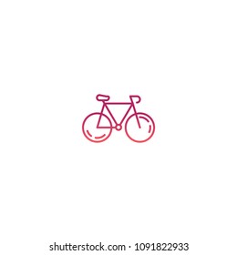 Bike icon in line style. Bike Vector isolated on white background. Flat vector illustration 
