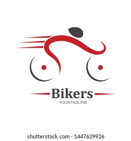 bike icon logo vector illustration design template