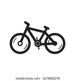 Bike icon logo vector illustration in black on white background